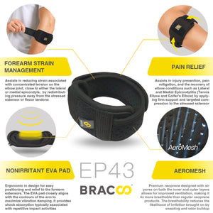 NEW ARRIVAL!! BRACOO EP43 Tennis/Golf Elbow Fulcrum Wrap 3D Ergo EVA Pad