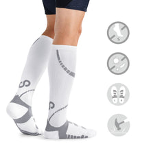 Load image into Gallery viewer, BRACOO LS72 Shielder Compression Socks Graduated Compression (Gray/White)
